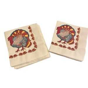 VINTAGE 1988 Penn Corp Thanksgiving Turkey Paper Napkins - Lot of 37